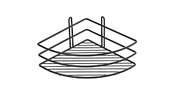 Полка угловая одноэтажная черная Fixsen FX-710B-1 250_100_Array